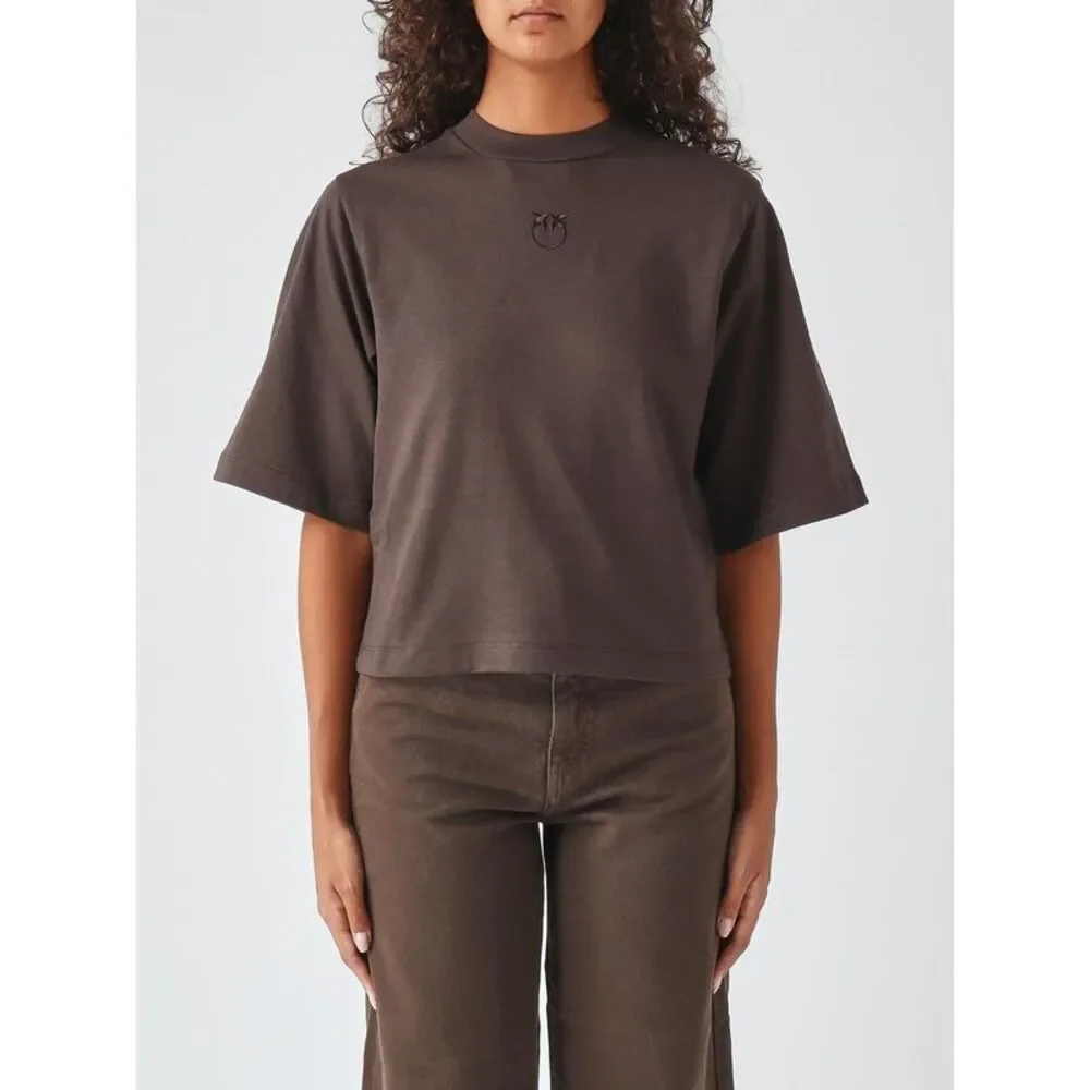 Pinko Women Pinko Cotton Short-Sleeve T-Shirt With Dropped Shoulders And Logo